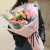 19朵戴安娜玫瑰，6朵绿桔梗，尤加利间插点缀，浅粉色韩素纸包装，白色雪梨纸内衬，黑色丝带结扎，