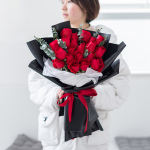 爱意浓浓-19朵红玫瑰花束
