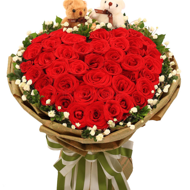 唯一最爱  -33朵红玫瑰，赠可爱小公仔