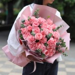 献给温柔的妈妈-33朵粉康粉玫瑰混搭花束