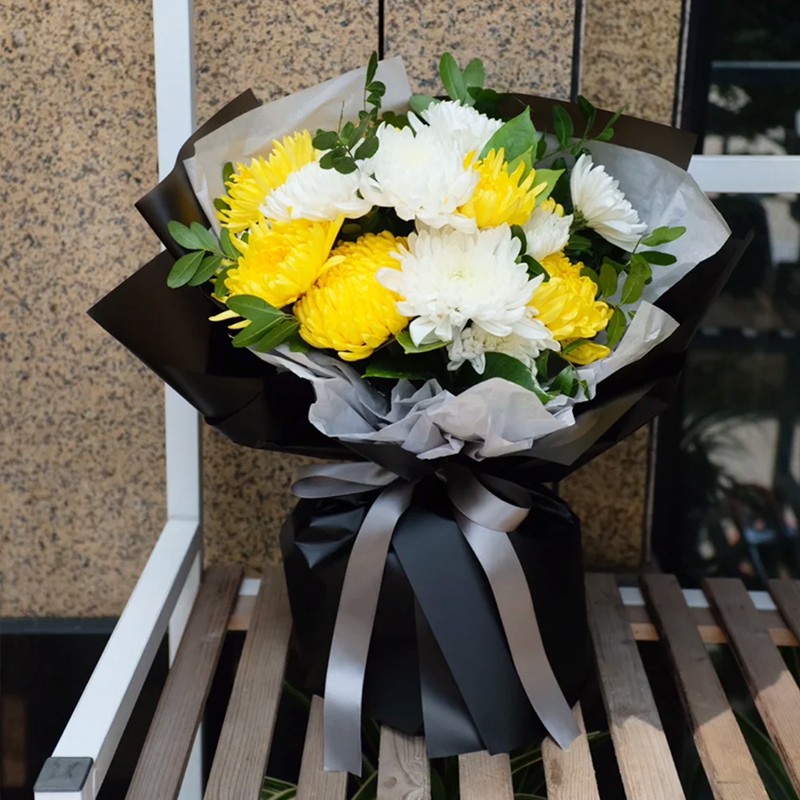 清明节款式-11朵混搭菊花花束